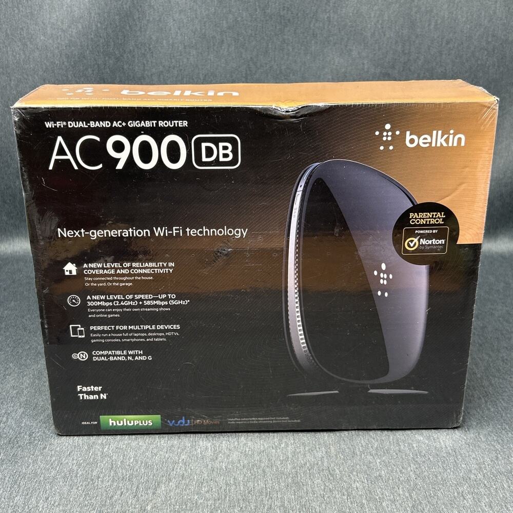 NOS Belkin AC900 DB Wi-Fi Dual-Band AC+ Gigabit Router NEW SEALED Fast Home
